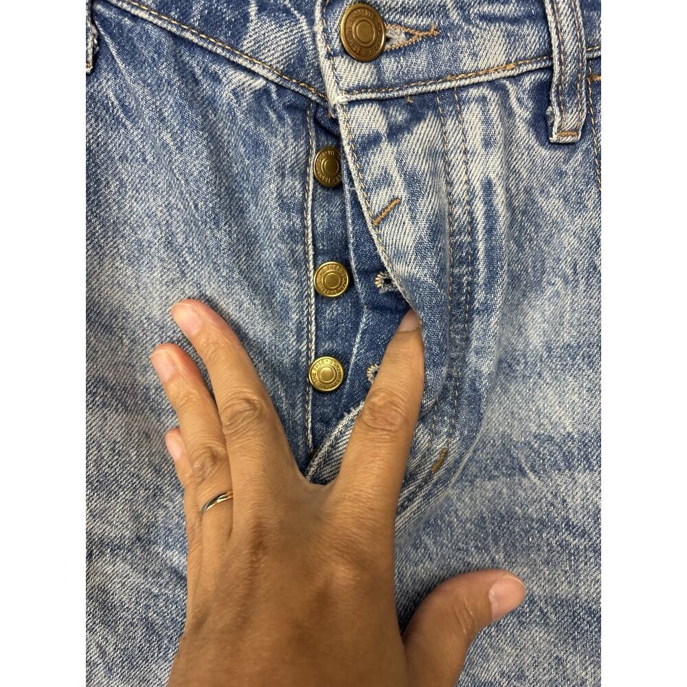 We The Free Light Blue Wide Leg Cropped Barrel Jeans - Picture 3 of 10